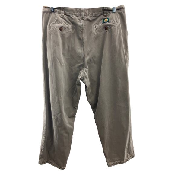 Cabela's Khaki Tan Red Plaid Flannel Lined Pocket Zip Hunting Outdoor Pants READ - Picture 3 of 14